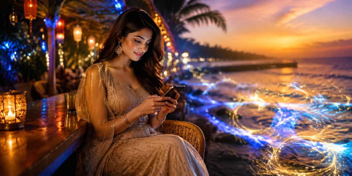 VIP member enjoying casino on mobile at a beachside spot in Gazipur