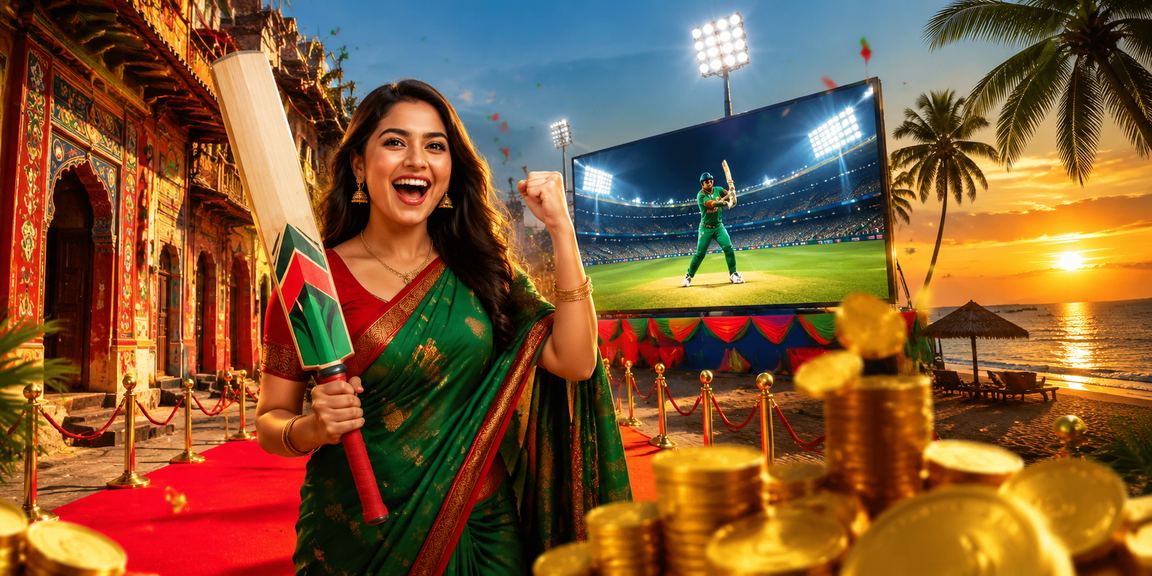 A player placing cricket bets in Rajshahi with a red and green theme